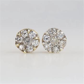 14kt Gold Diamond Earrings