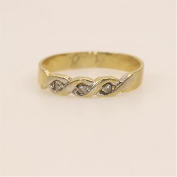 14kt Gold Diamond Engraved Band
