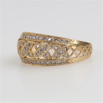 14kt Gold Diamond Filigree Band