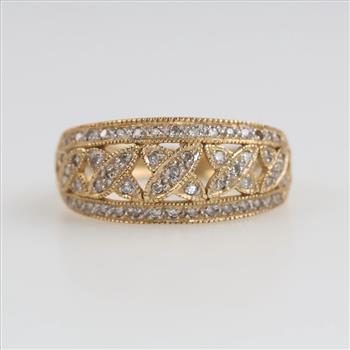 14kt Gold Diamond Filigree Band