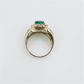 14kt Gold Diamond Green Spinel Ring