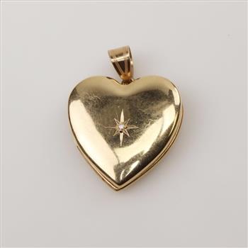 14kt Gold Diamond Heart Locket