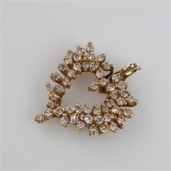 14kt Gold Diamond Heart Pendant