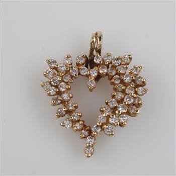 14kt Gold Diamond Heart Pendant