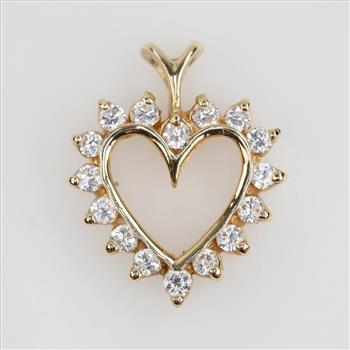 14kt Gold Diamond Heart Pendant