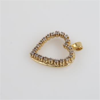 14kt Gold Diamond Heart Pendant