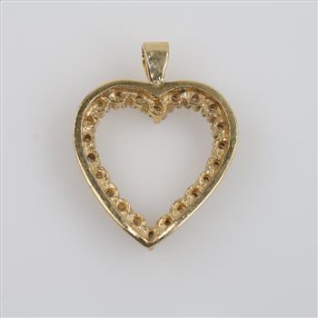 14kt Gold Diamond Heart Pendant