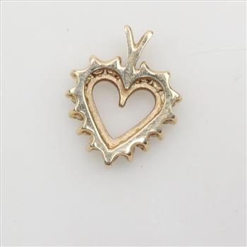 14kt Gold Diamond Heart Pendant