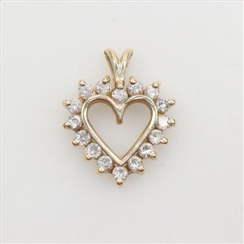 14kt Gold Diamond Heart Pendant
