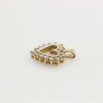 14kt Gold Diamond Heart Pendant