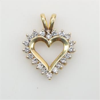 14kt Gold Diamond Heart Pendant