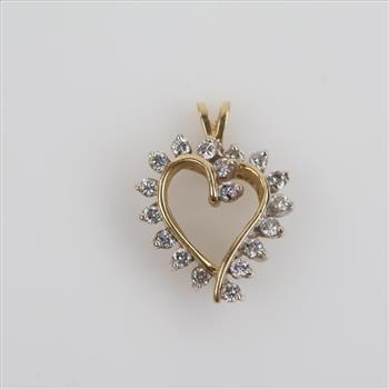 14kt Gold Diamond Heart Pendant