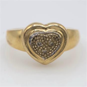 14kt Gold Diamond Heart Ring
