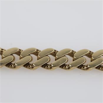 14kt Gold Diamond Hollow Cuban Chain Necklace-Evaluated by Certified Gemologist-AGS/GIA