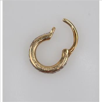 14kt Gold Diamond Hollow Hoop Earring