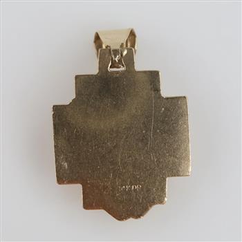 14kt Gold Diamond Hollow Religious Pendant
