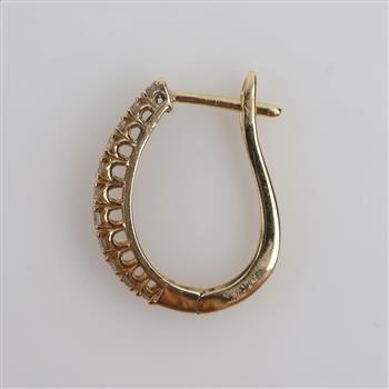 14kt Gold Diamond Hoop Earring