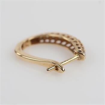 14kt Gold Diamond Hoop Earring