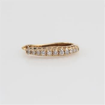 14kt Gold Diamond Hoop Earring