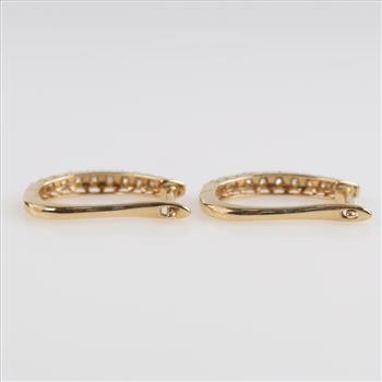 14kt Gold Diamond Hoop Earrings