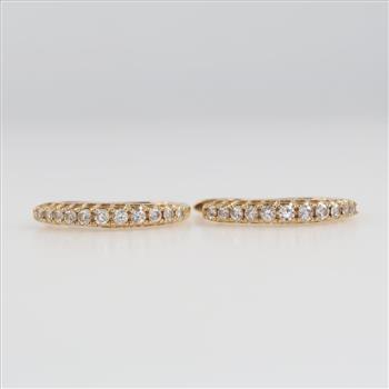 14kt Gold Diamond Hoop Earrings