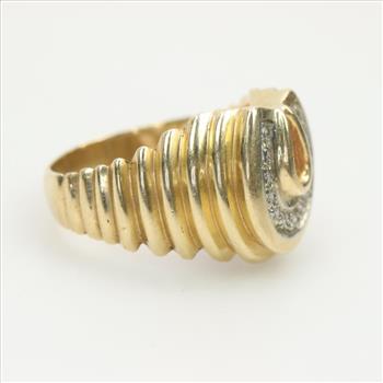 14kt Gold Diamond Horseshoe Ring