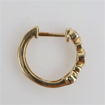 14kt Gold Diamond Huggie Hoop Earring