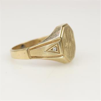 14kt Gold Diamond Initial Ring