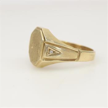 14kt Gold Diamond Initial Ring