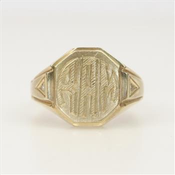 14kt Gold Diamond Initial Ring