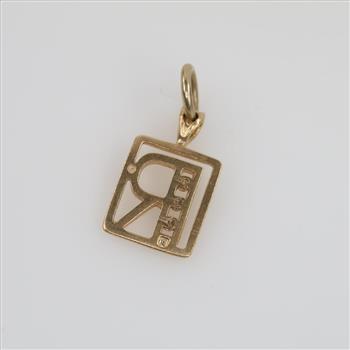 14kt Gold Diamond Letter R Pendant