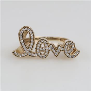 14kt Gold Diamond Love Ring