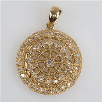14kt Gold Diamond Mandala Pendant