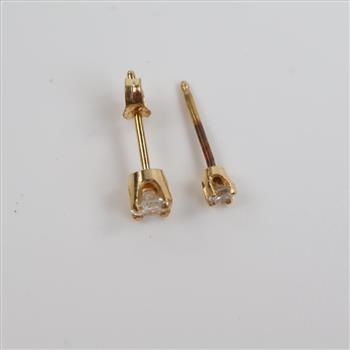 14kt Gold Diamond Mismatched Earrings; 2 Pieces