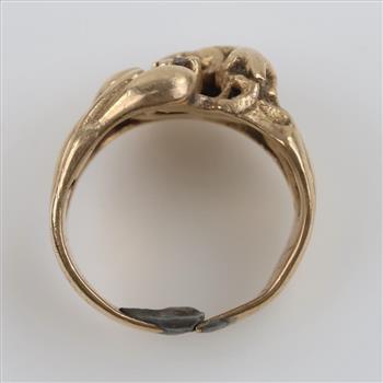14kt Gold Diamond Nugget Ring