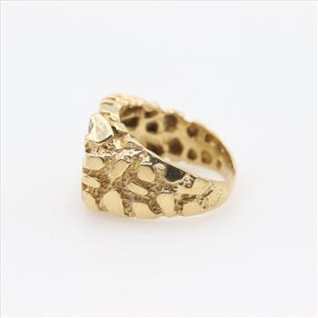 14kt Gold Diamond Nugget Ring
