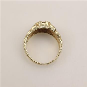 14kt Gold Diamond Nugget Ring