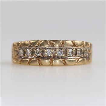 14kt Gold Diamond Nugget Style Band