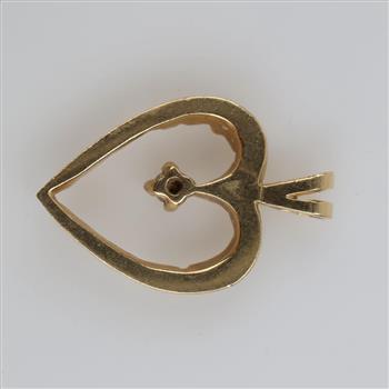 14kt Gold Diamond Nugget Style Heart Pendant