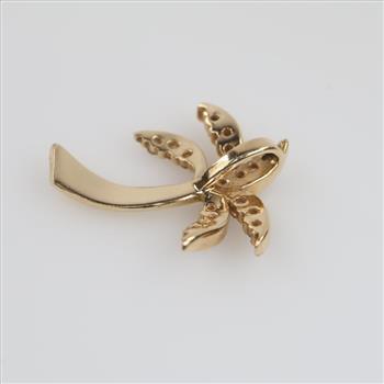 14kt Gold Diamond Palm Tree Pendant