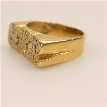 14kt Gold Diamond Personalized Ring
