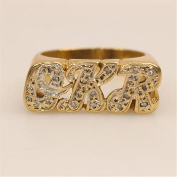 14kt Gold Diamond Personalized Ring