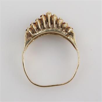 14kt Gold Diamond Red Ruby Ring