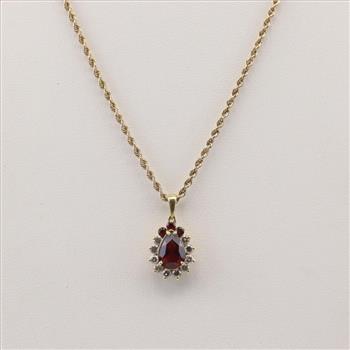 necklace red stone pendant main image 1