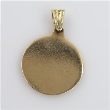 14kt Gold Diamond Religious Circle Pendant