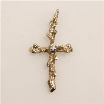 14kt Gold Diamond Religious Pendant