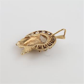 14kt Gold Diamond Religious Pendant