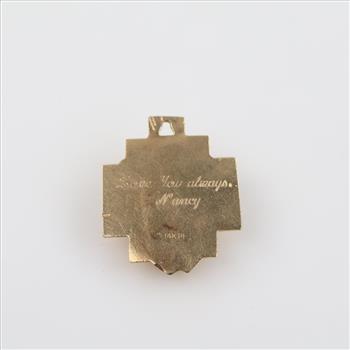 14kt Gold Diamond Religious Pendant