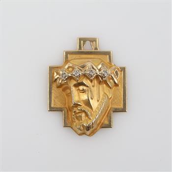 14kt Gold Diamond Religious Pendant