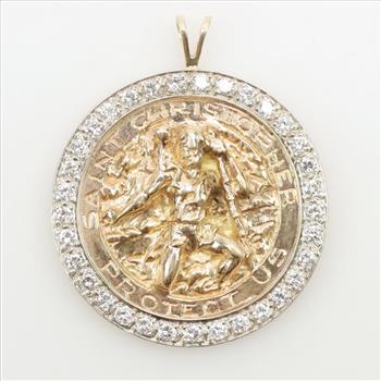 14kt Gold Diamond Religious Pendant